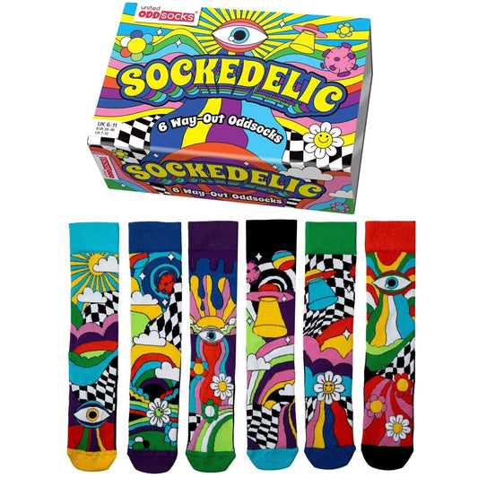 SOCKÉDÉLIC | Coffret Cadeau 6 Chaussettes Impaires Colorées – United Oddsocks | Taille 39-46 United Oddsocks