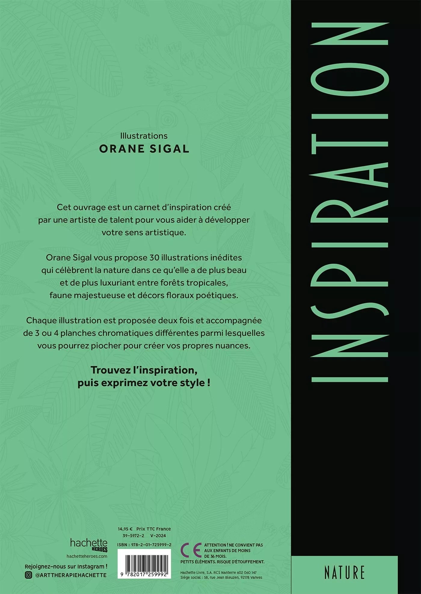 Art thérapie coloriages INSPIRATION Nature Hachette Heroes