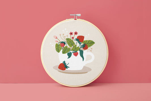 KIT BRODERIE PARTIELLE FRAISE DES BOIS Graine Créative GRAINE CREATIVE