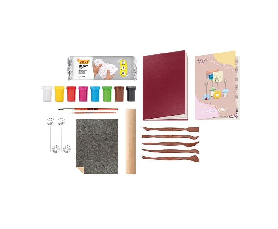 Jovi - DIY Portes Photos Air Dry | Kit créatif pour fabriquer des porte-photos avec argile autodurcissante + peintures Jovi