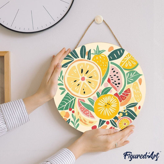 Peinture par Numéro sur Disque en bois - Fruits Figured'art