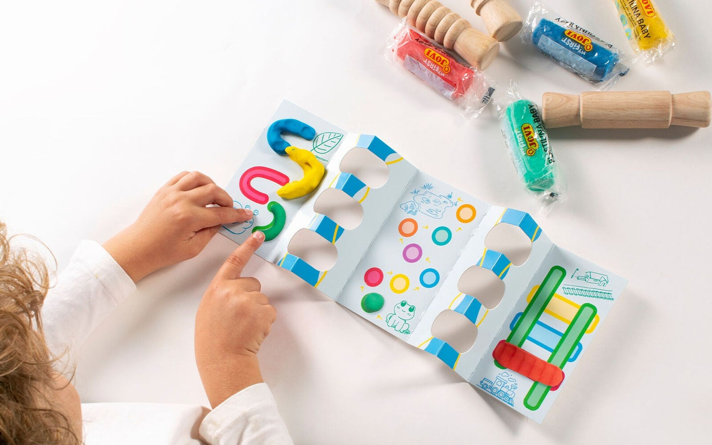 Jovi – Mon Premier Coffret de Pâte à Modeler + Rouleaux en Bois | Activité sensorielle dès 2 ans Jovi