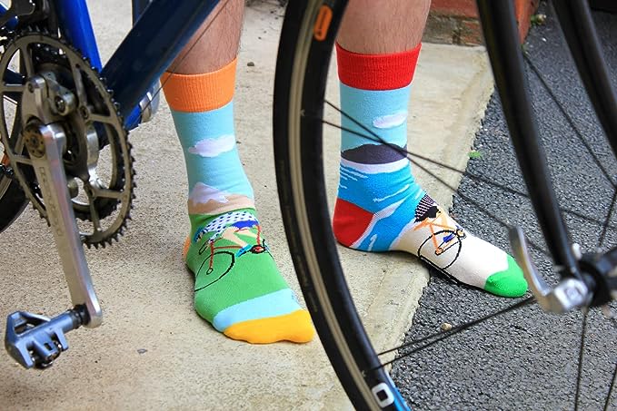 SUR VOTRE VÉLO | Coffret Cadeau 6 Chaussettes Impaires Vélo – United Oddsocks | Taille 39-46 United Oddsocks