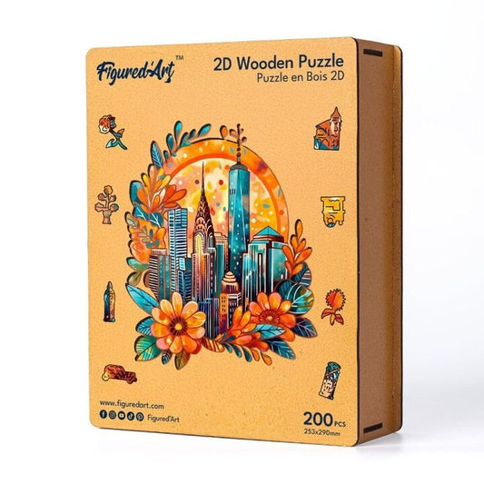 Puzzle en Bois Adulte - Paysage Urbain floral Figured'art