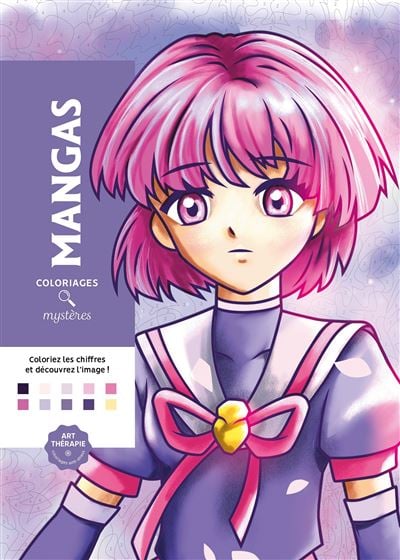 Art-thérapie ; coloriages mystères : mangas Hachette Heroes