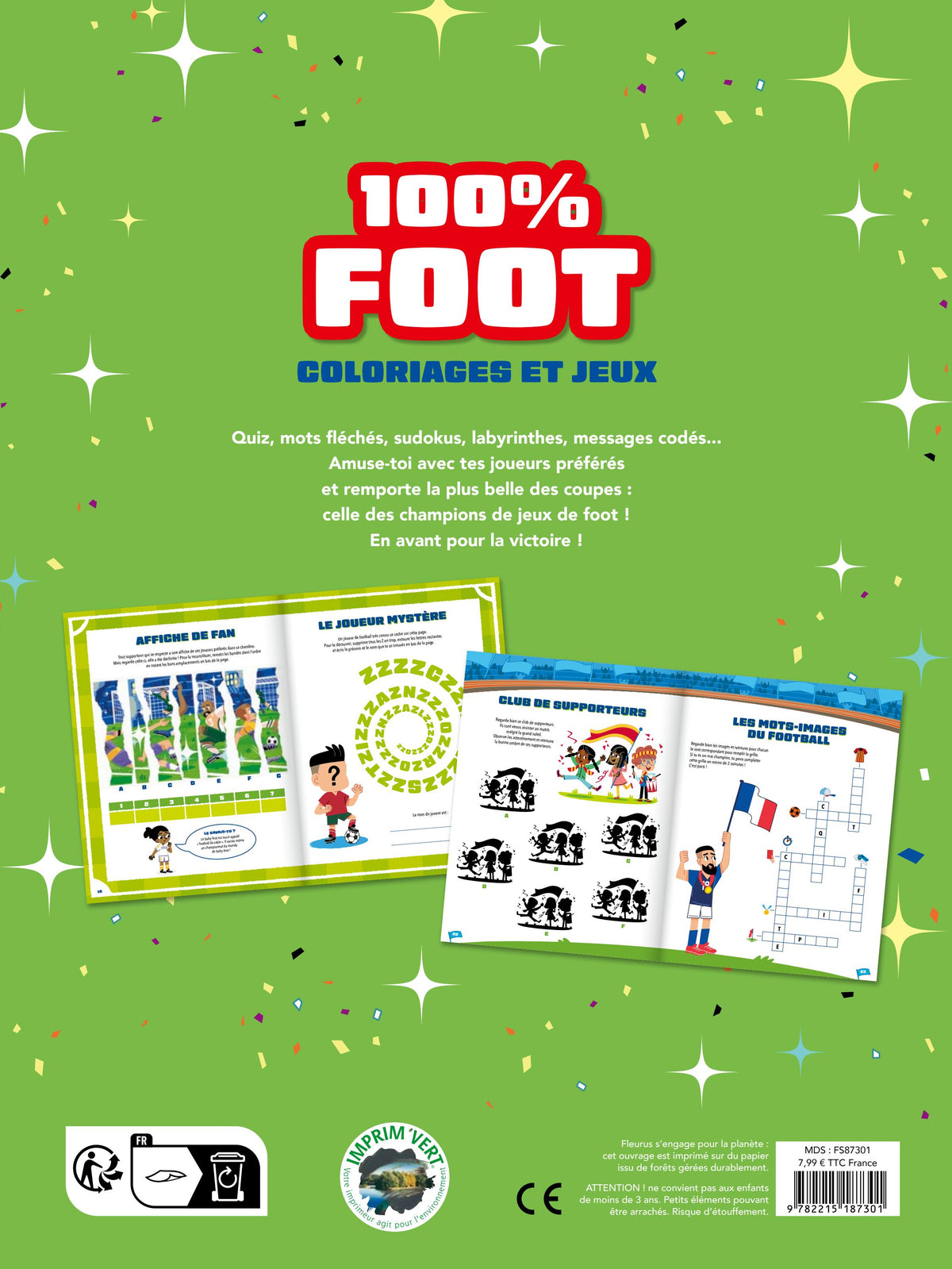 Livre d'activités football avec coloriages quiz labyrinthes et jeux pour enfant