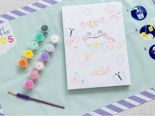 Petit Pinceau Kids Maneki Neko â Peinture au NumĂ©ro Enfant dĂšs 6 Ans | Chat Porte-Bonheur Japonais LA PETITE EPICERIE