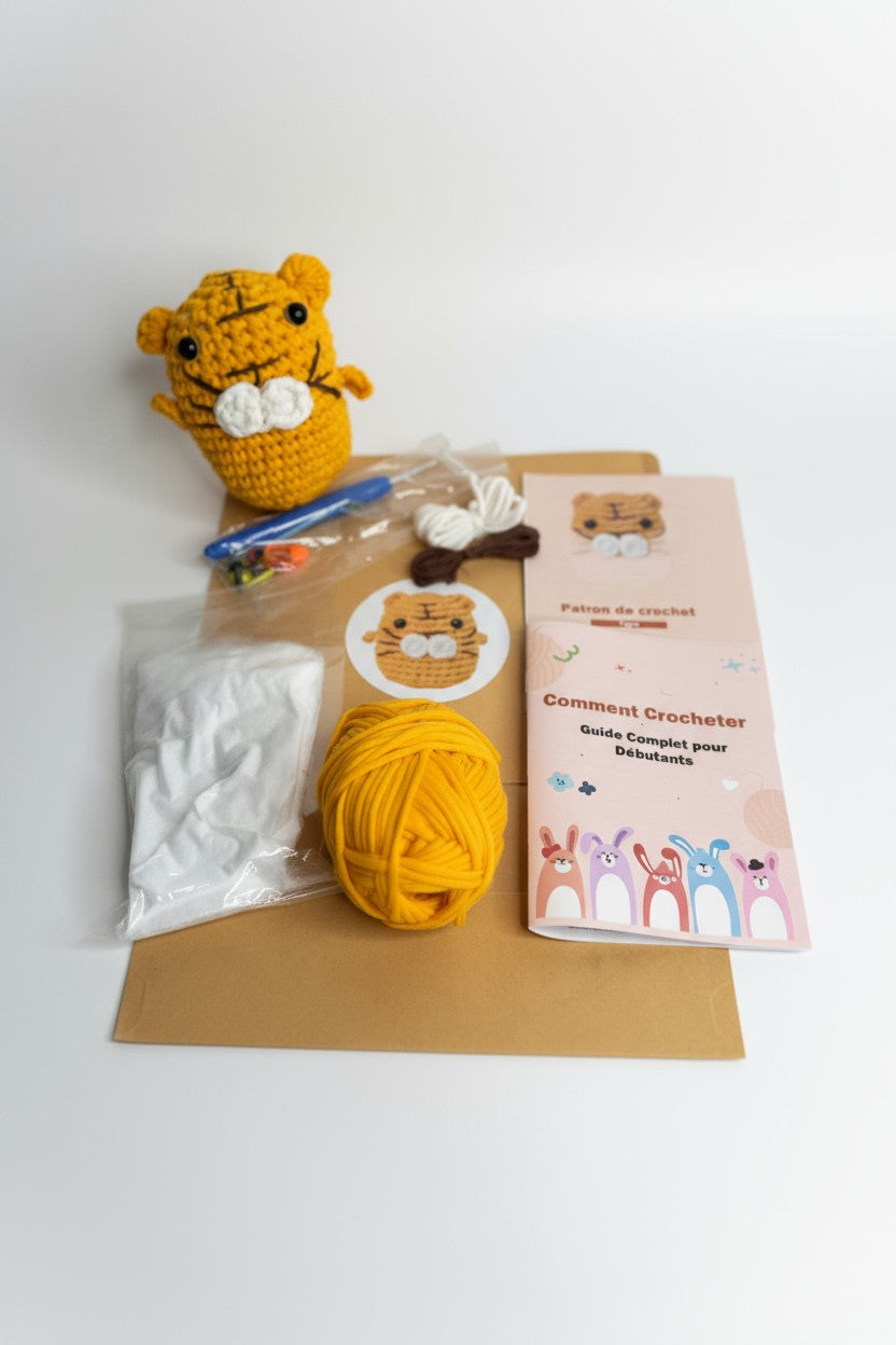Kit Amigurumi Tigre – Crochet Facile pour Débutants JOY!