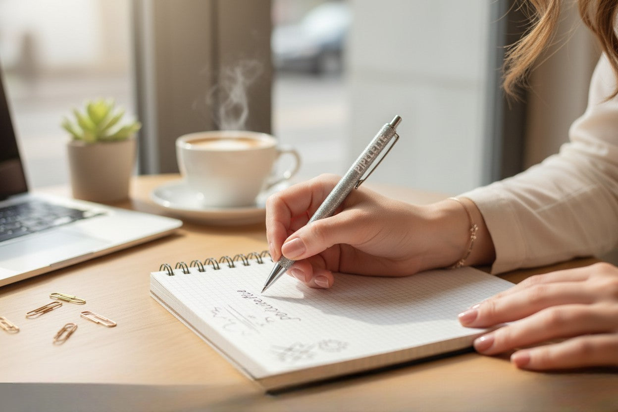 Petit cadeau original avec stylo pailleté Pipelette pour amie, ado ou collègue