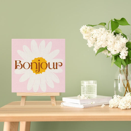 Mini Peinture par Numéros 20x20cm avec cadre Bonjour Figured'art