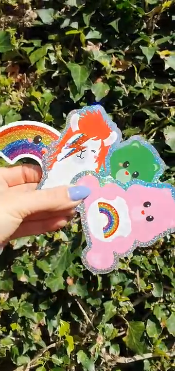 Autocollant pailleté Care Bear avec arc-en-ciel Studio Inktvis B.V.