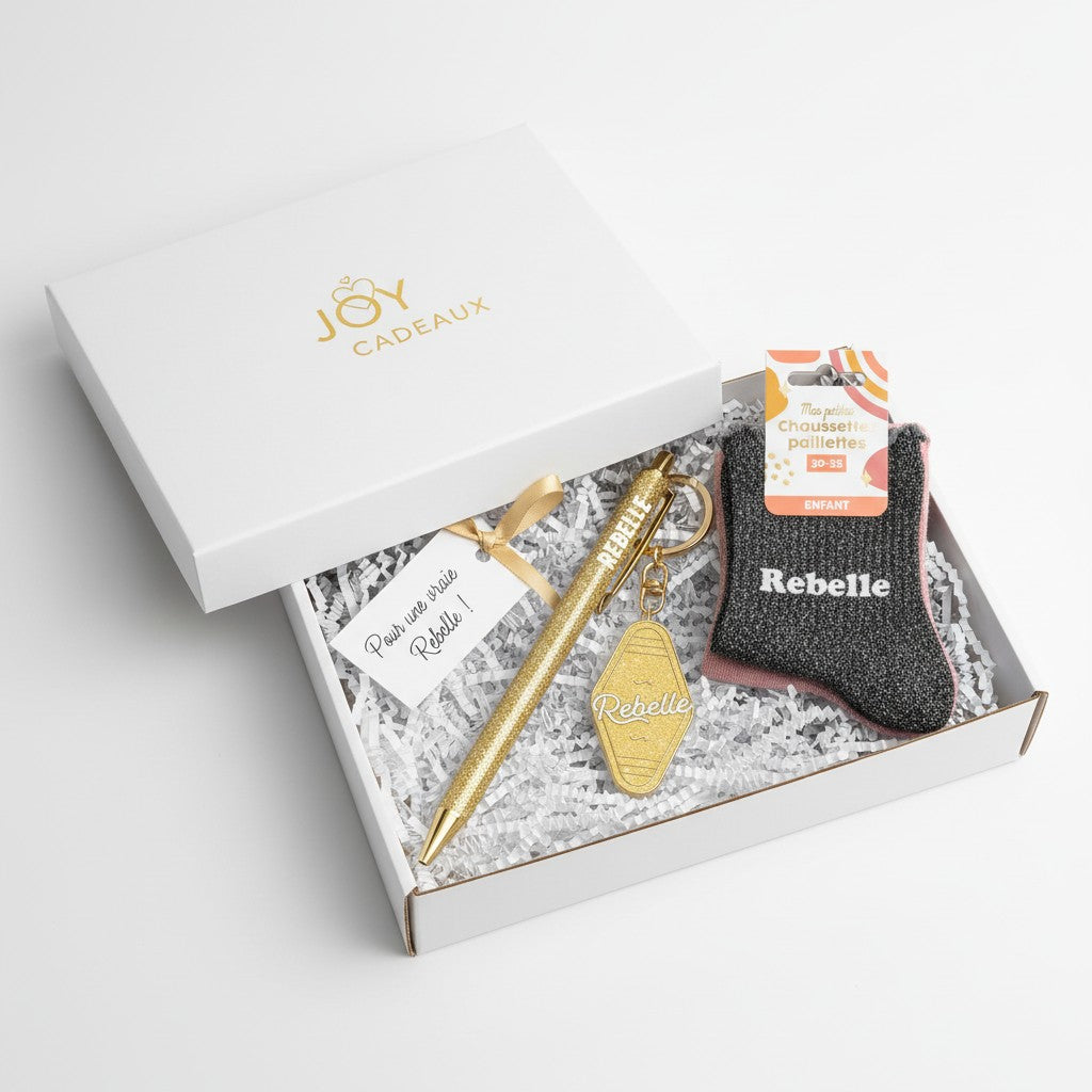Stylo paillettes Rebelle or – Stylo fantaisie brillant | Joy Cadeaux JOY!