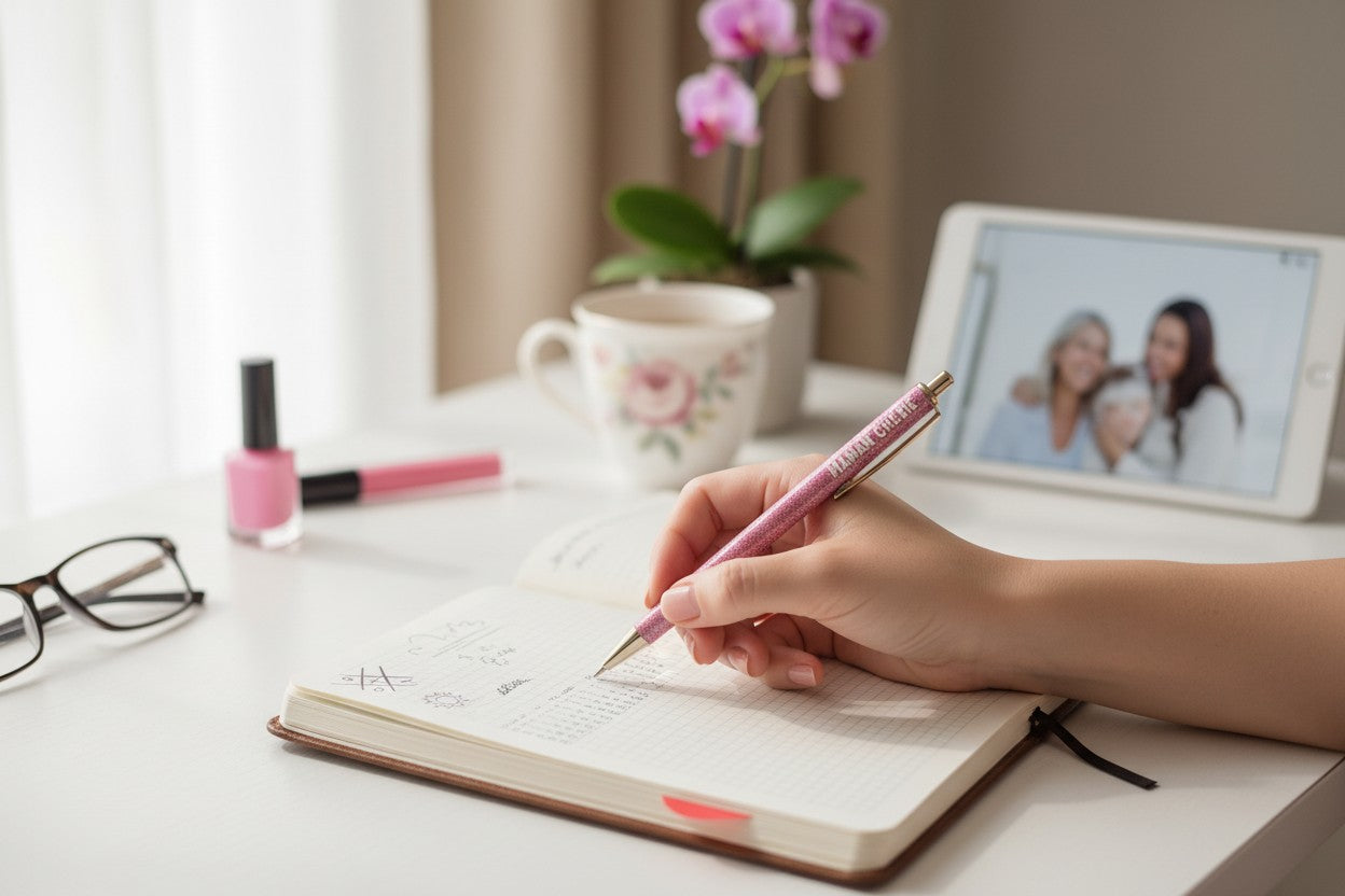 stylo message maman chérie accessoire de bureau brillant et tendre