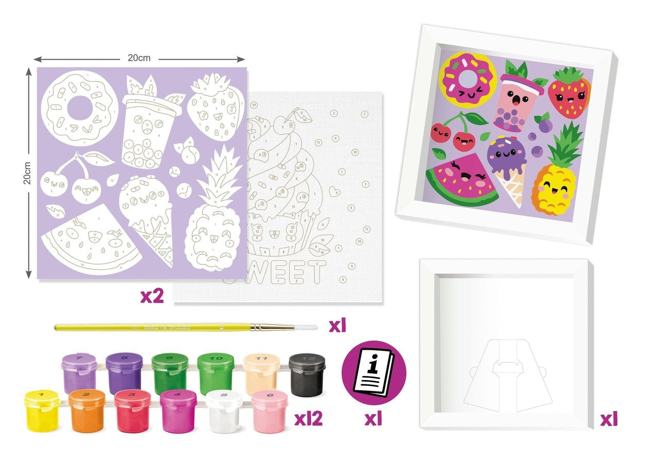 MAPED Creativ – Peinture au numéro Cupcake & Multifood – Kit créatif enfant Maped
