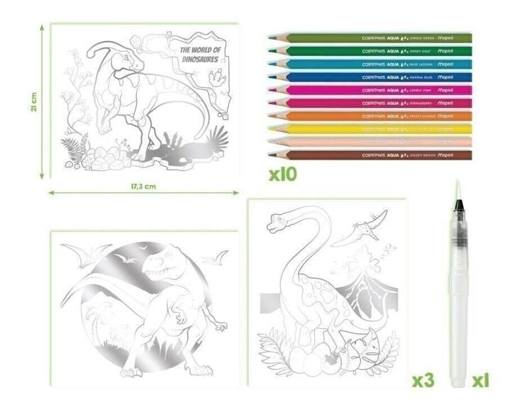 Aqua’Art – Kit aquarelle Dinosaures pour enfants dès 7 ans Maped