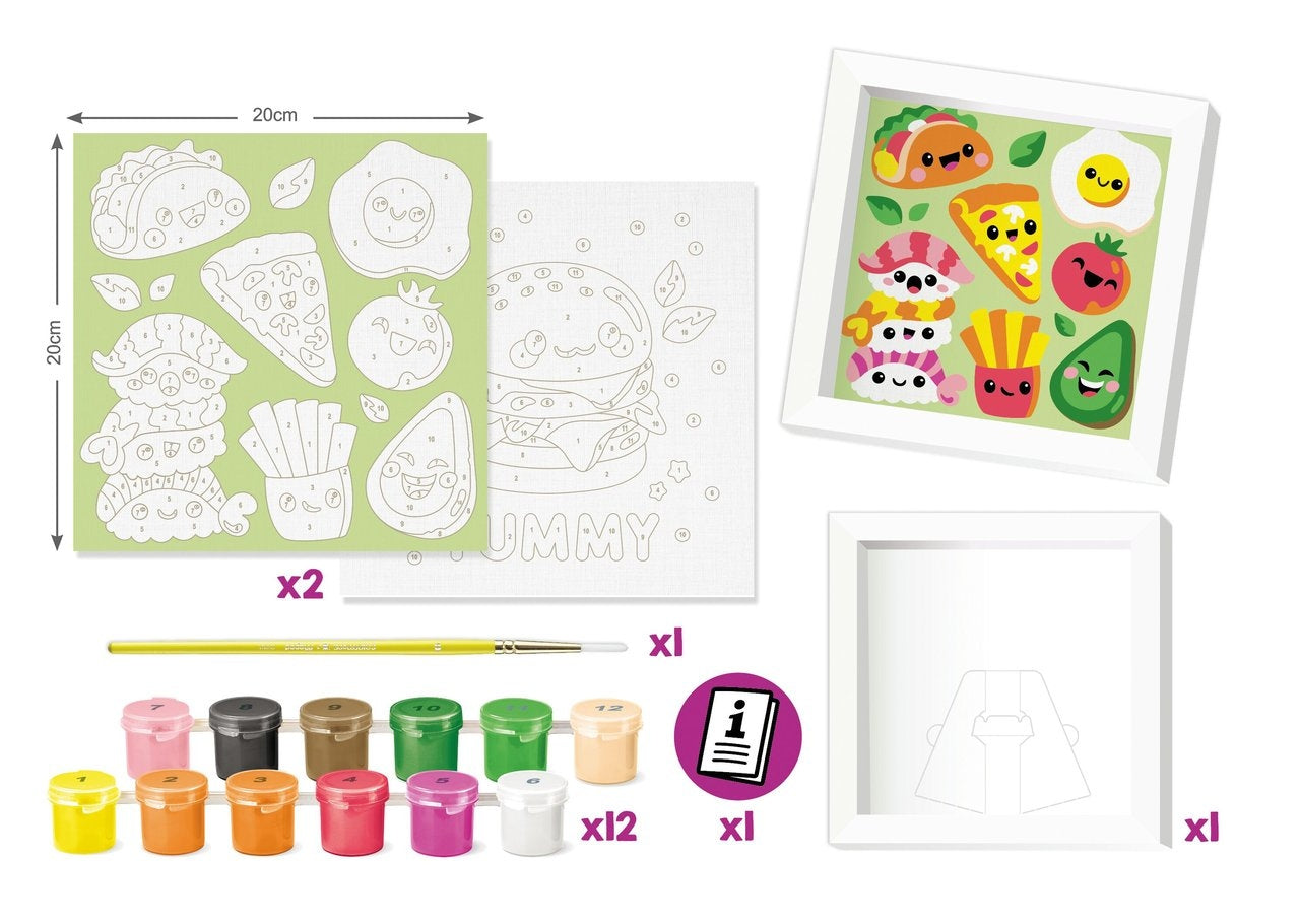 MAPED Creativ – Peinture au numéro Burger & Multifood – Kit créatif enfant Maped