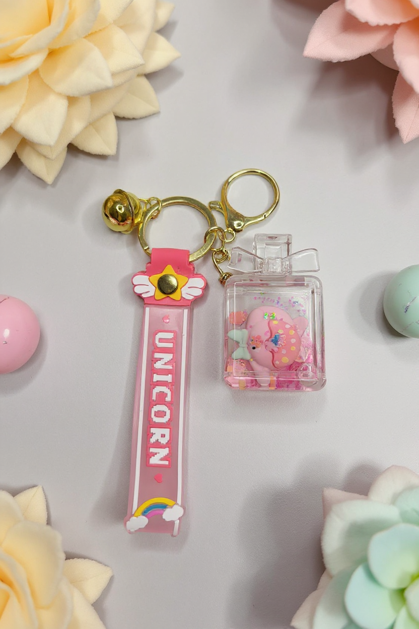 Porte-Clés Kawaii Flacon de Parfum Donut Flottant Gourmand MINISUKI