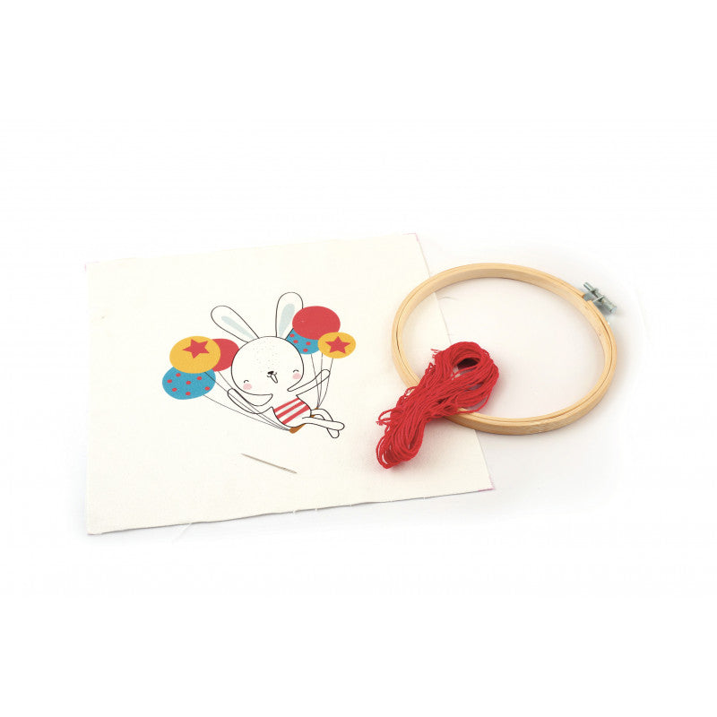 KIT BRODERIE PARTIELLE LAPIN VOLANT GRAINE CREATIVE