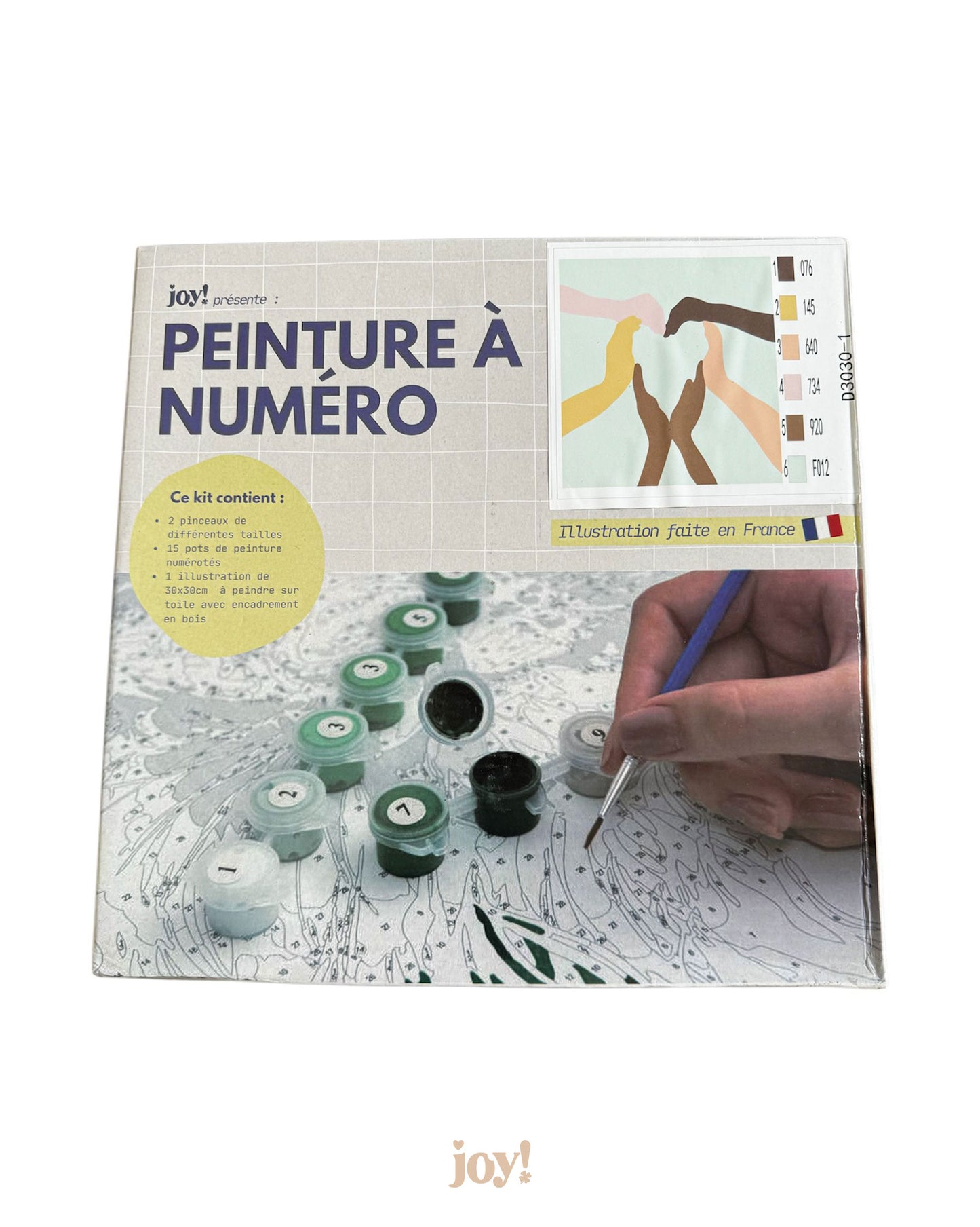 Peinture à numéro avec cadre 30x30 - Vive la paix JOY!