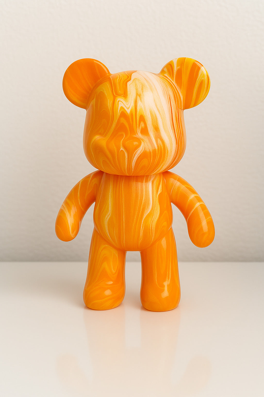 Kit de peinture pouring fluide art - Ours Teddy Bear Orange/Jaune/Blanc JOY!