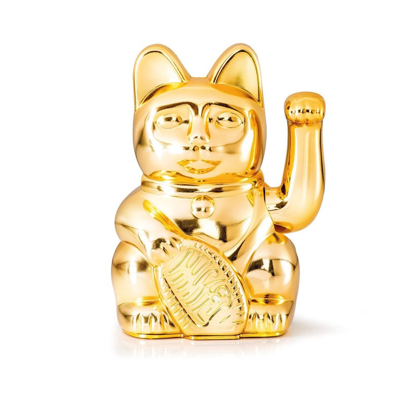 Lucky Cat Shiny Gold – Chat Porte-Bonheur Doré Donkey 15 cm Donkey Products