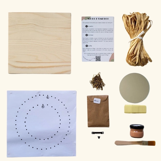 Kit DIY - String Art - Miroir Ocre | Kits d'artisanat L'atelier sur le fil