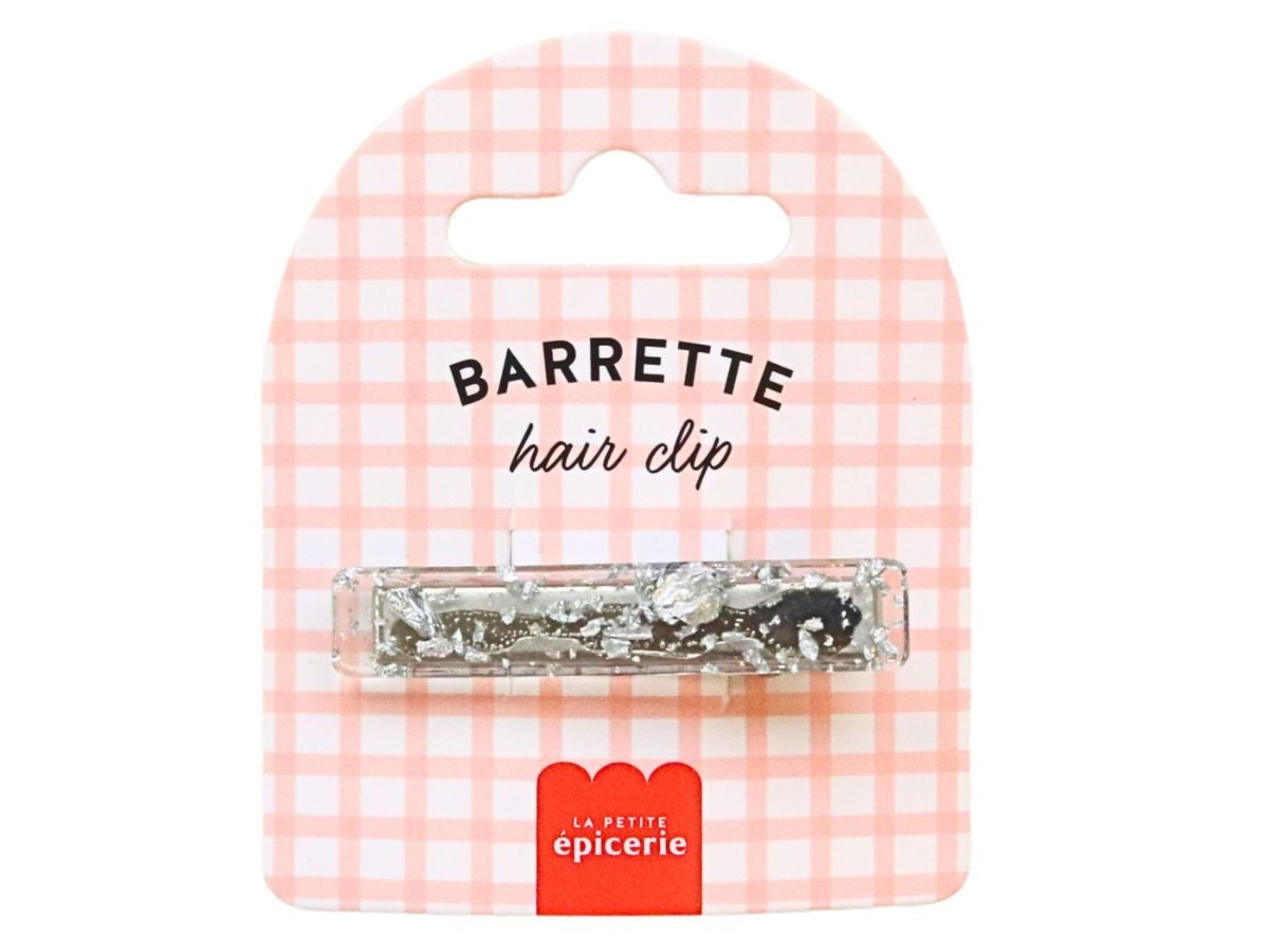 Barrette Iconic Minéral argentée métallisée – Joy Cadeaux (5,5 cm) LA PETITE EPICERIE