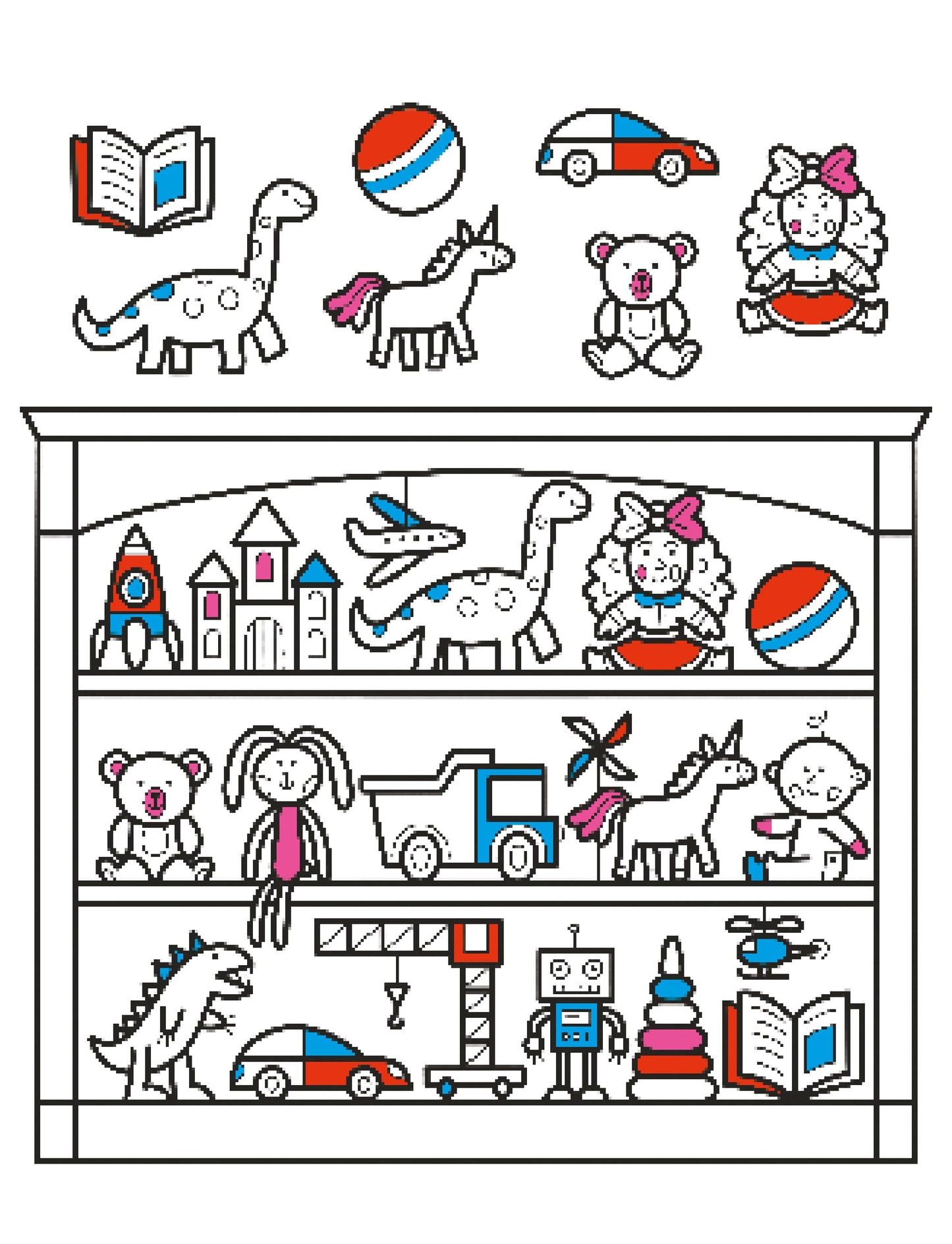 Douze feutres colorés inclus dans le grand coffret de jeux et de coloriages enfant
