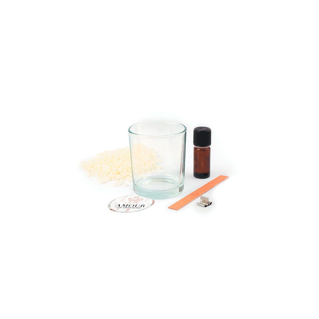 KIT DIY BOUGIE LITHOTHERAPIE QUARTZ ROSE GRAINE CREATIVE