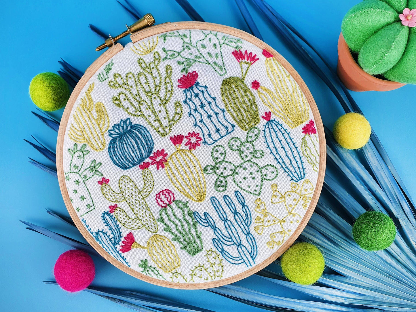 Cactus Cactus Kit de broderie à la main Hoop Art Oh Sew Bootiful