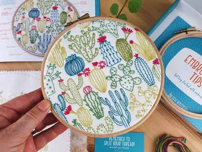 Cactus Cactus Kit de broderie à la main Hoop Art Oh Sew Bootiful