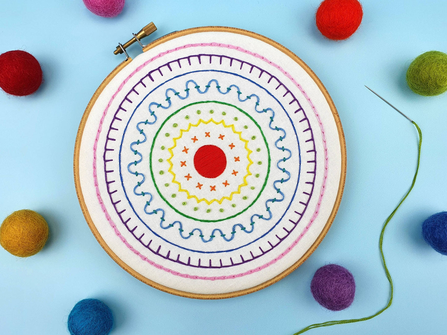 Rainbow Sampler Kit de broderie fait main Hoop Art Oh Sew Bootiful