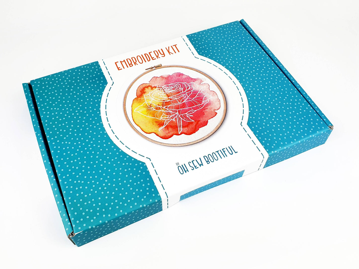 Kit de broderie à la main Floral Rose aquarelle Oh Sew Bootiful
