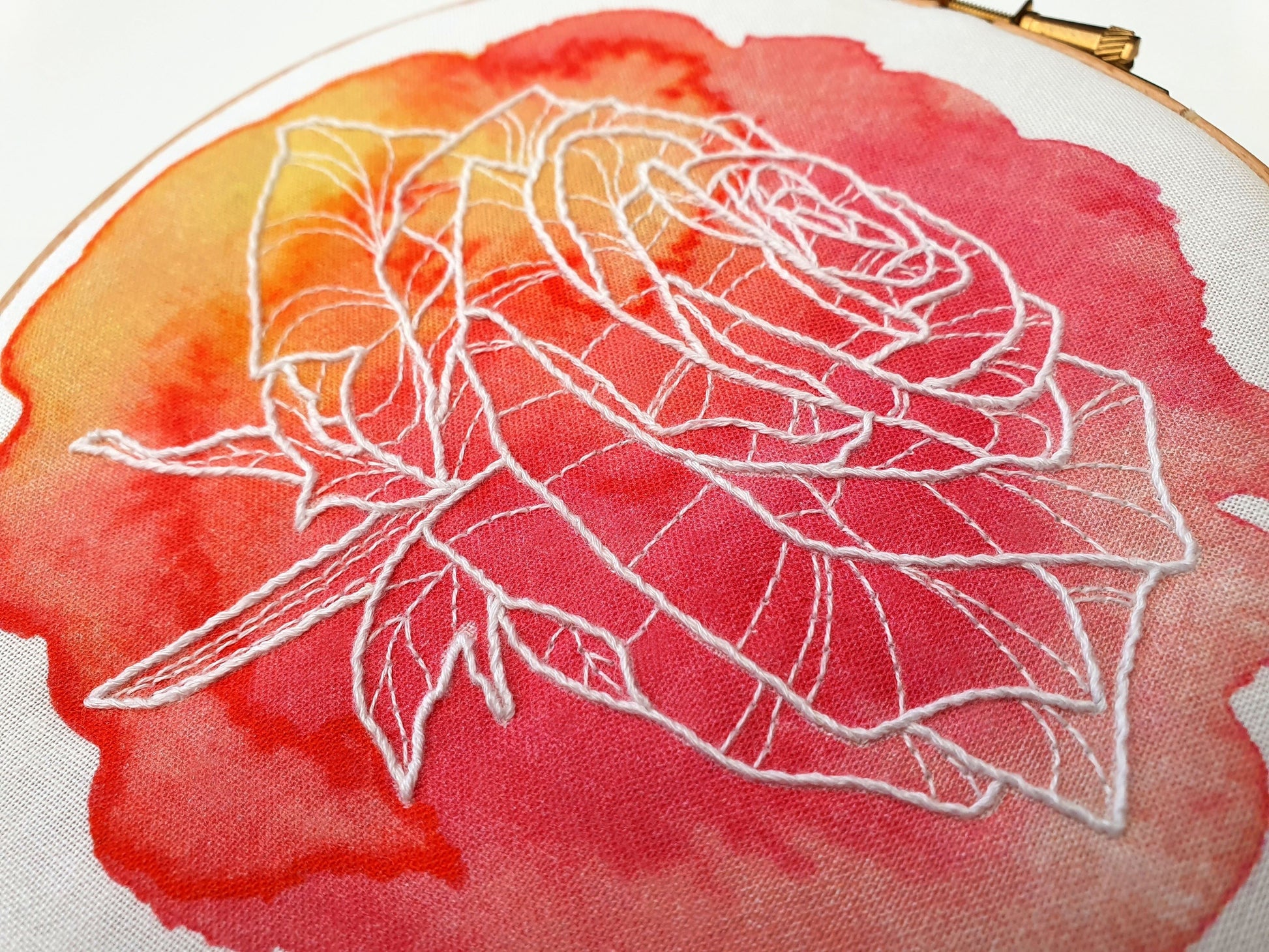 Kit de broderie à la main Floral Rose aquarelle Oh Sew Bootiful