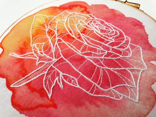 Kit de broderie à la main Floral Rose aquarelle Oh Sew Bootiful