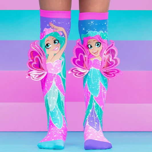 Chaussettes fantaisie MADMIA “Fairy Princess” – ailes pailletées 3D & détails scintillants MADMIA