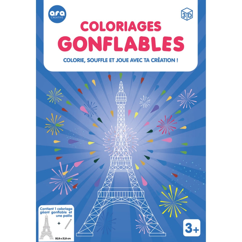 Coloriage gonflables- Tour Eiffel Géante à colorier