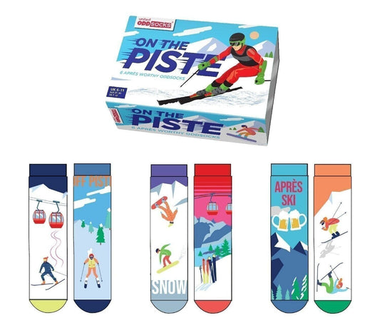 SUR LES PISTES | Coffret cadeau adulte 6 chaussettes impaires - United Oddsocks EUR 39-46