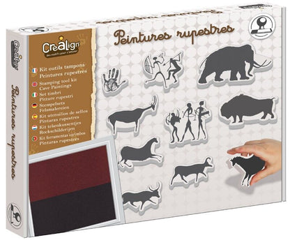 Kit "Peintures Rupestres" avec feuilles et tampons Créalign Créa lign