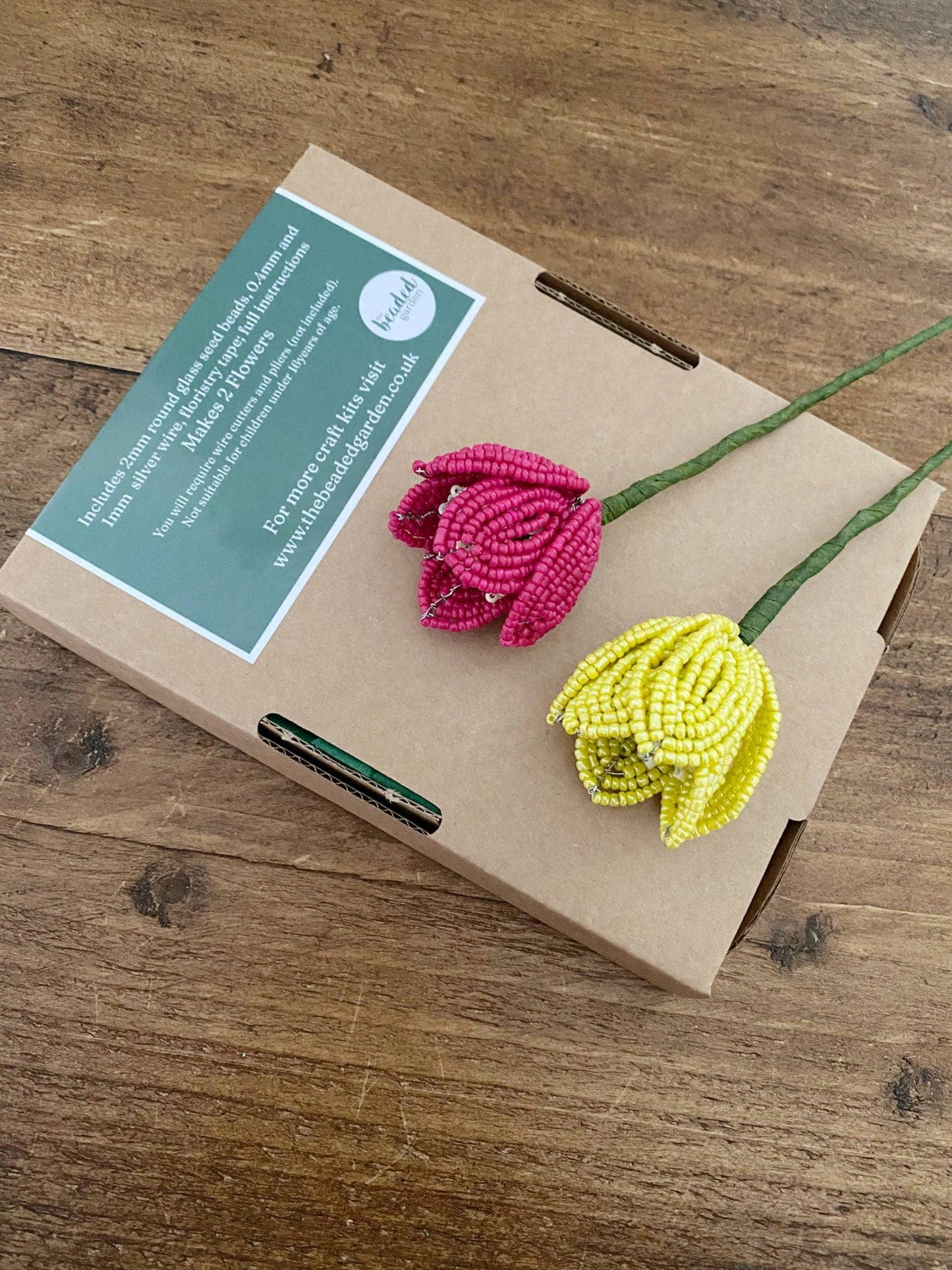 Kit de bricolage en forme de fleurs perlées - Tulipe. Une idée cadeau créative.