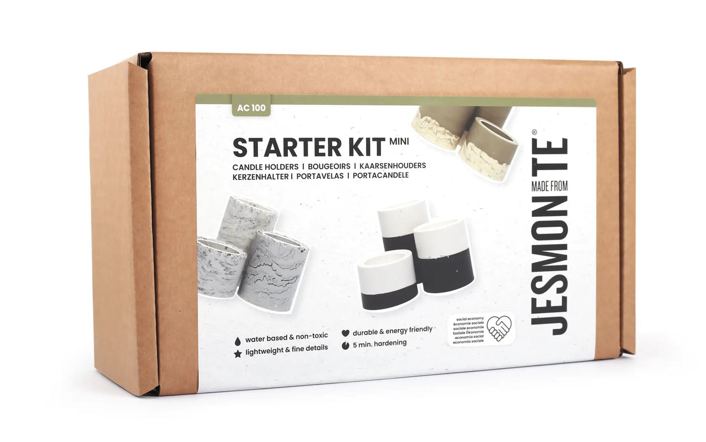 Coffret Jesmonite - Starter Kit bougeoirs GRAINE CREATIVE