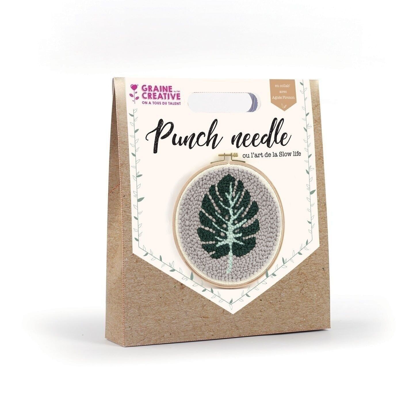 DIY - KIT PUNCH NEEDLE FEUILLE Graine Créative