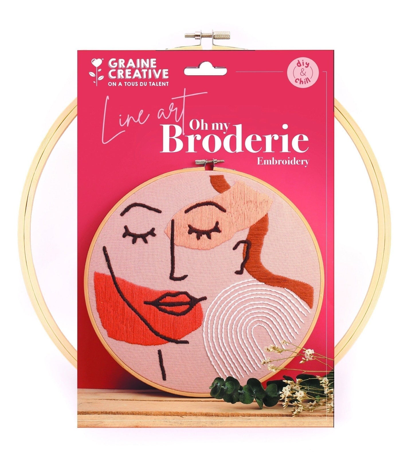 KIT BRODERIE VISAGE LINE ART GRAINE CREATIVE