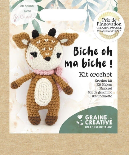 Kit Crochet Amigurumi Biche – DIY doudou 17 cm | Débutant & confirmé GRAINE CREATIVE