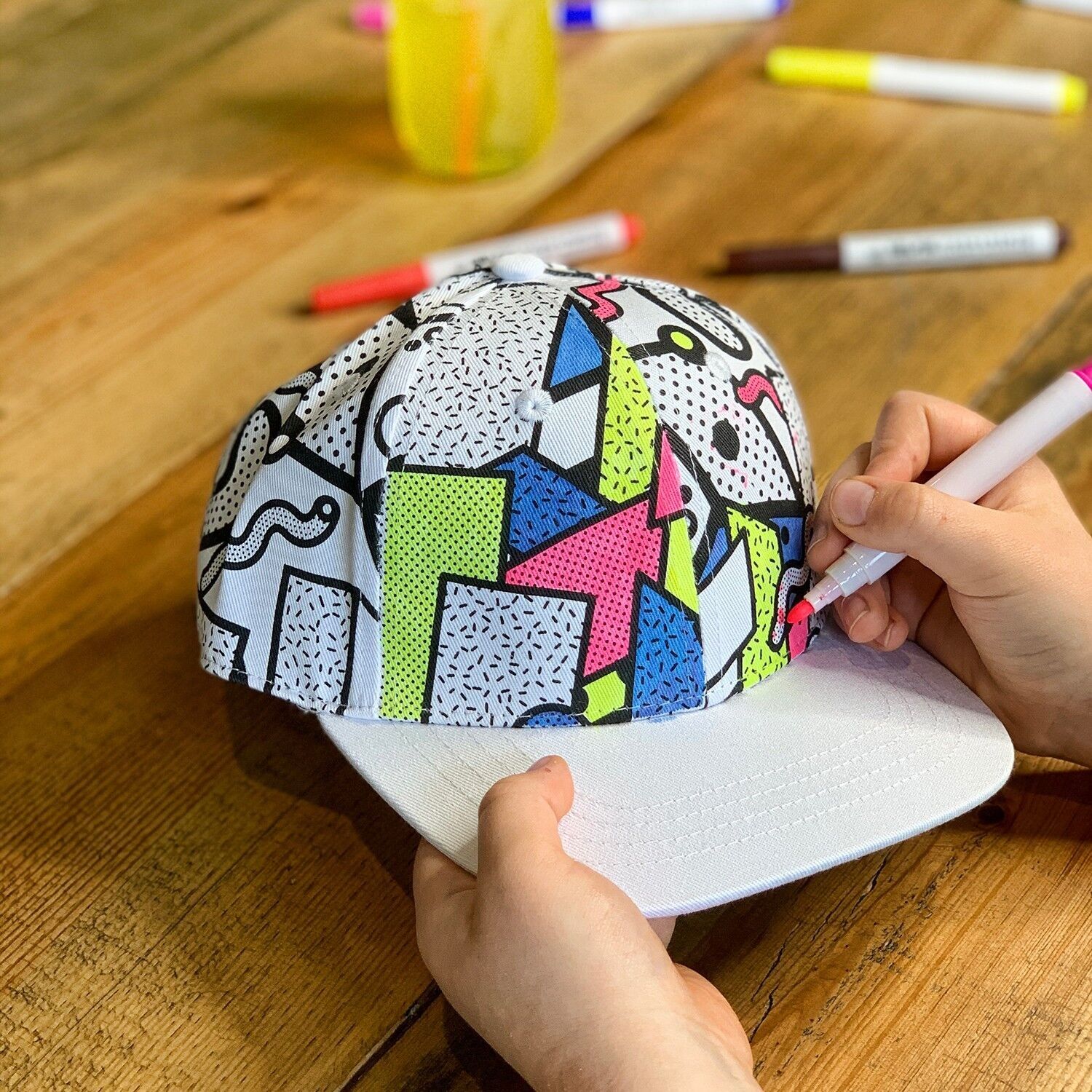 CASQUETTE A COLORIER Géometrie Selfie Craft Co