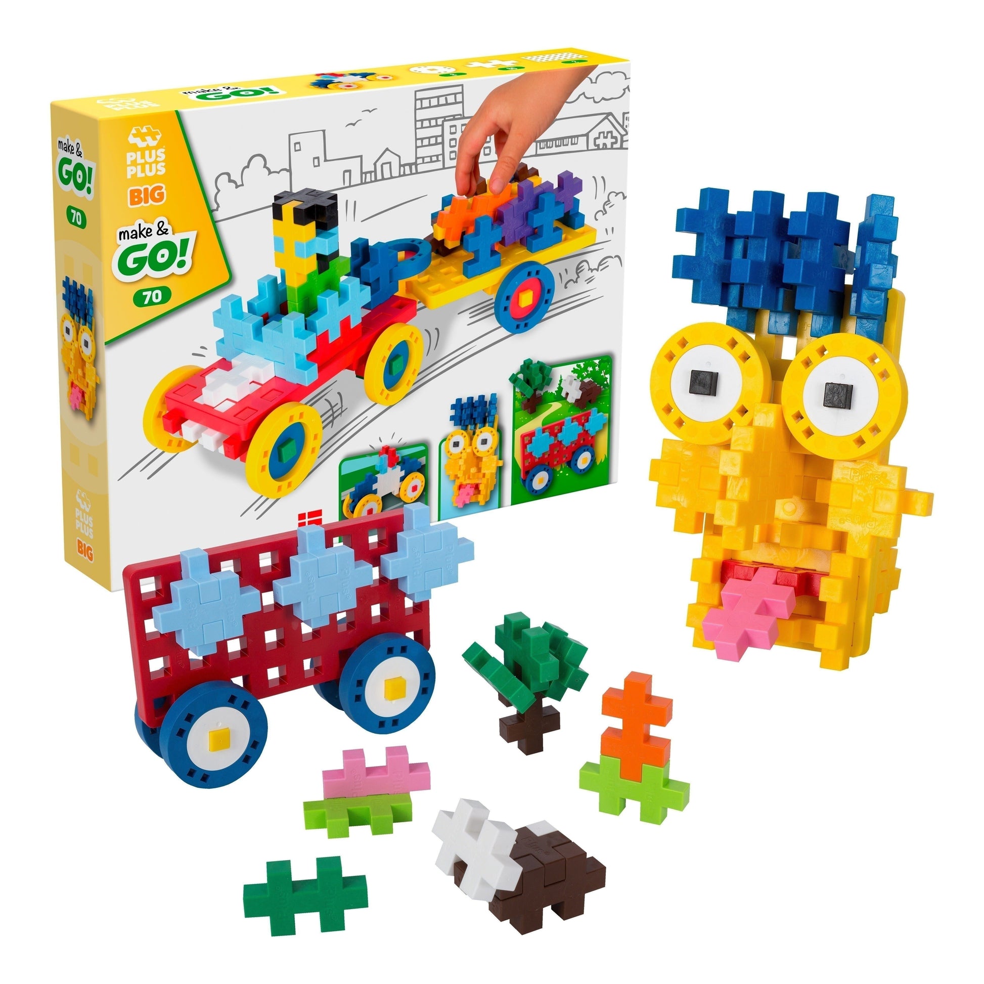 Make&GO! Véhicules max - 70 Pcs - jeu de construction enfant - PLUS PLUS plus plus