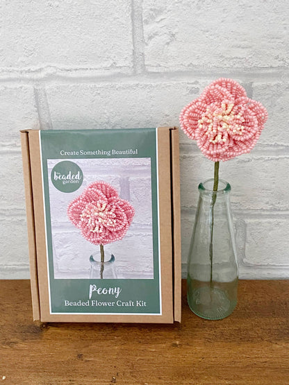 Perlenblumen-Kit - Pfingstrose. Eine kreative Geschenkidee.