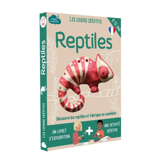 Coffret fabrication caméléon en papier mâché pour enfant +1 livre - Kit bricolage l'atelier imaginaire