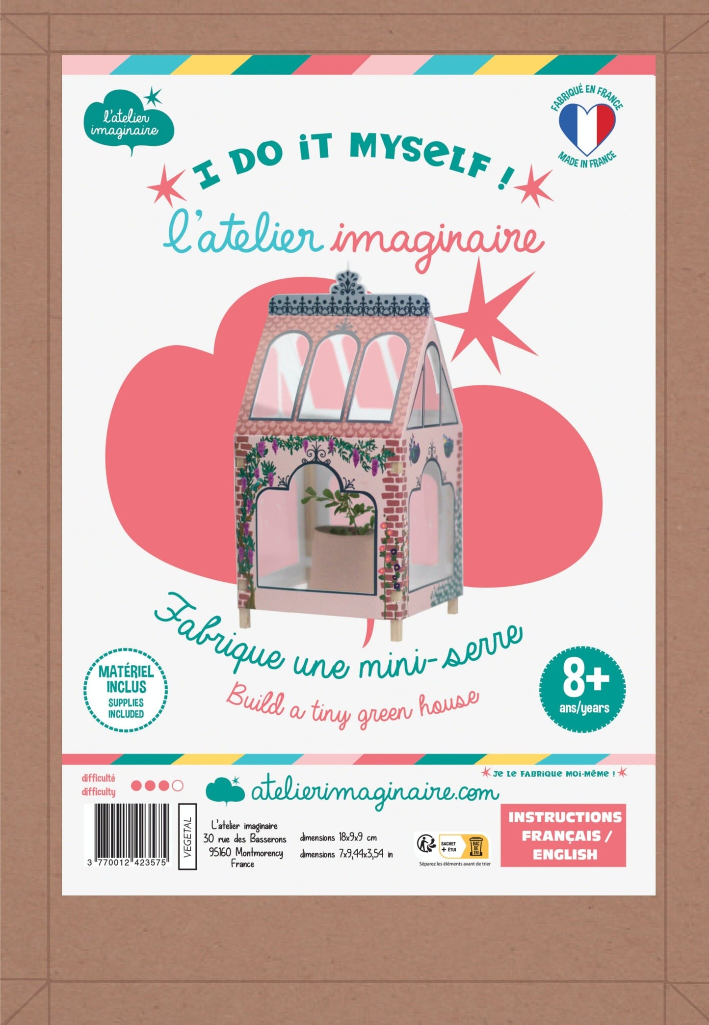Bauen Sie Ihr eigenes Pflanzengewächshaus – Französisch/Englisches DIY-/Kinder-Aktivitätsset