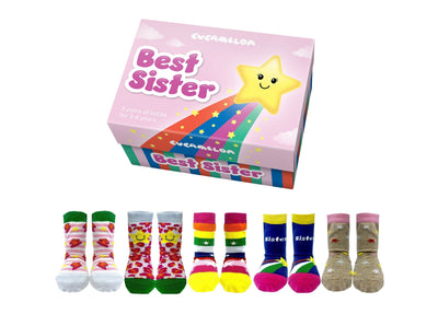 MEILLEURE SOEUR |5 paires pour 2-4 ans |Coffret cadeau United Oddsocks